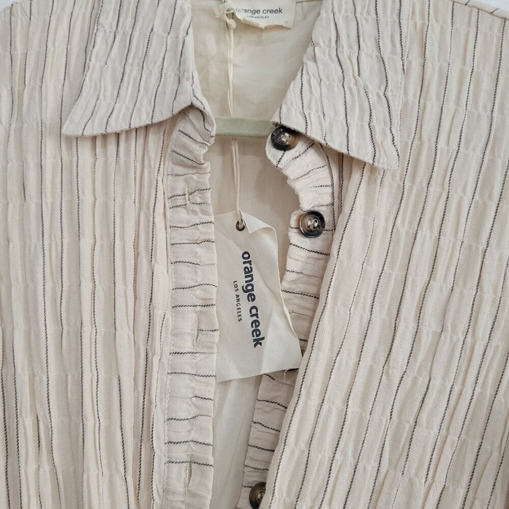 Boho Beachy Gauzy Button Down Full sleeve Shirt dress Size S - Picture 13 of 15